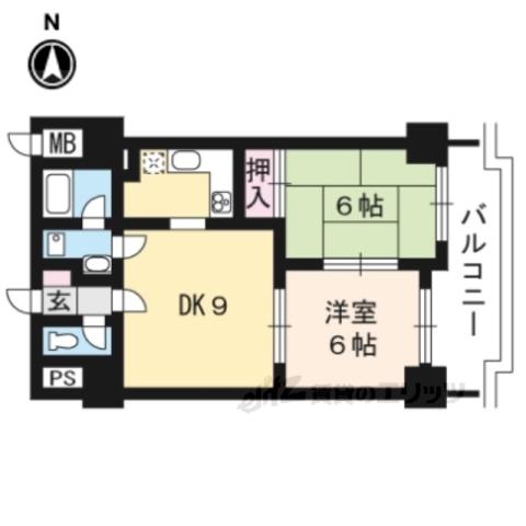 ライオンズマンション京都河原町第2(2LDK/2階)の間取り写真