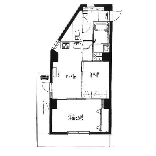 朝日北千束マンション(2DK/3階)の間取り写真