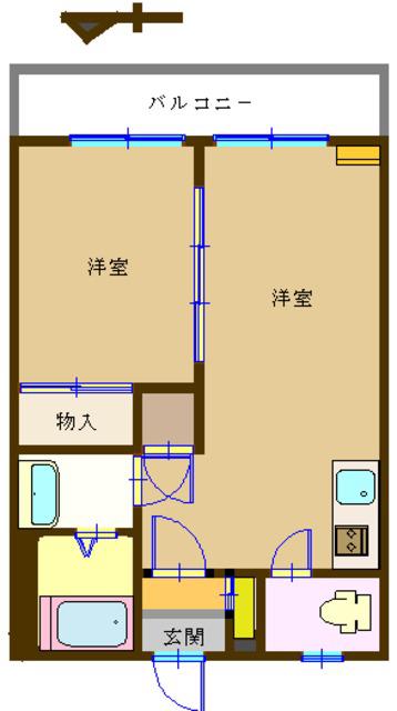 ラズルミノサタナシ(1LDK/3階)の間取り写真