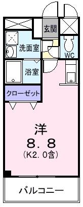 アベニュー末広(ワンルーム/2階)の間取り写真