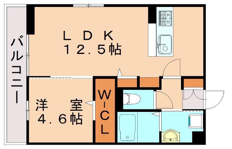 D-ROOM友田(1LDK/1階)の間取り写真