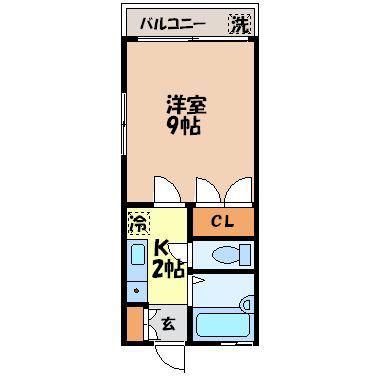 コーポ井上(1K/2階)の間取り写真