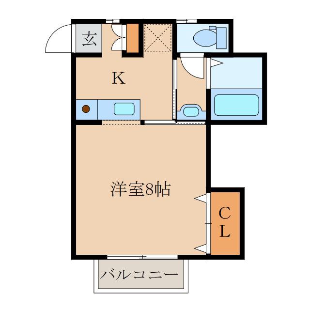 サンハイツ寿IV(1K/1階)の間取り写真