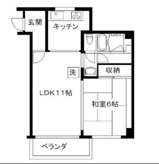 赤坂リキマンション(1LDK/3階)の間取り写真