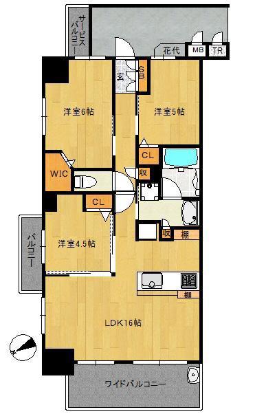グリーンホームズ南葛西VI(3LDK/2階)の間取り写真