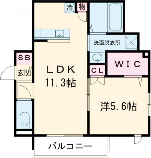 シュライクガーデン(1LDK/1階)の間取り写真