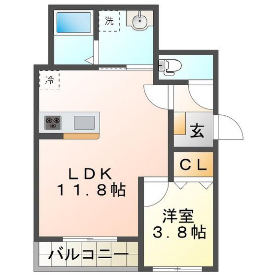 AKATSUKI RESIDENCE 久居野村(1LDK/2階)の間取り写真