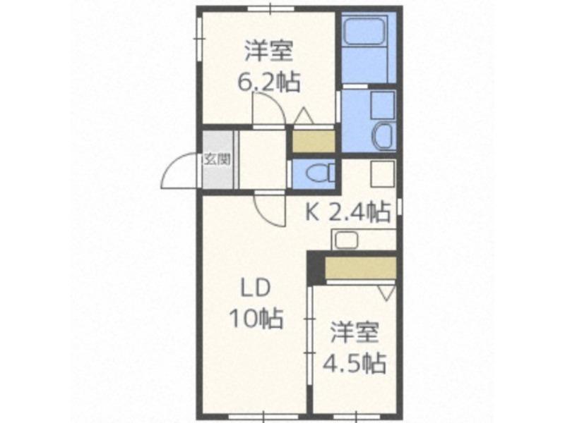 セントアイ14(2LDK/2階)の間取り写真