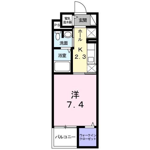 クオーレ メグ(1K/4階)の間取り写真
