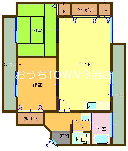ペアハイツ(2LDK/4階)の間取り写真