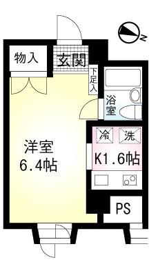 ウィステリアヒルズ(1K/3階)の間取り写真