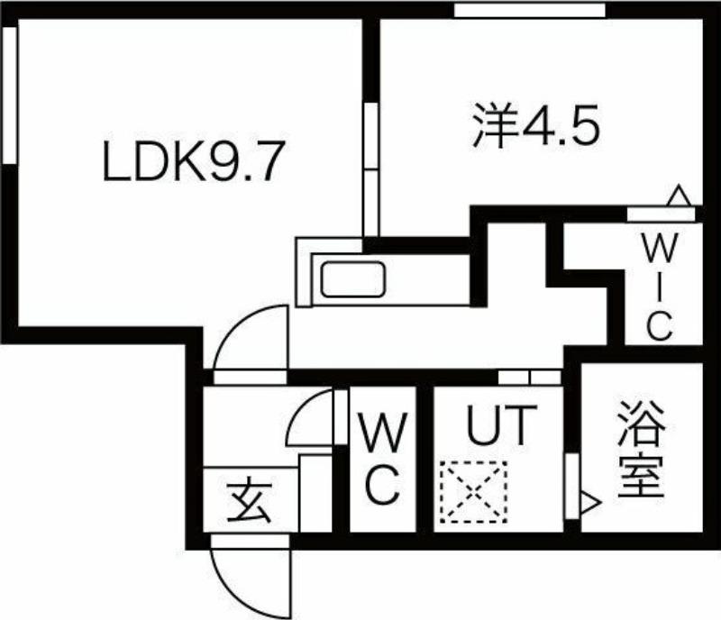 PATIO豊平(1LDK/4階)の間取り写真