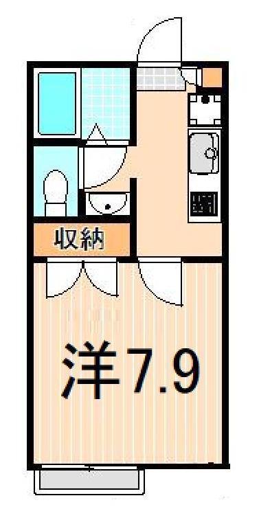 フォレストパークA(1K/2階)の間取り写真