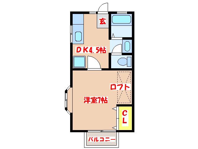 DARK HORSE(1DK/1階)の間取り写真