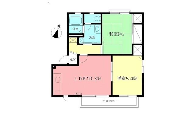 プロムナード桜台I(2LDK/1階)の間取り写真