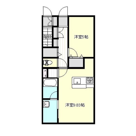 ツェルマット(1LDK/1階)の間取り写真