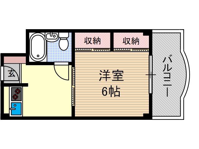 アンフィニィ庄Ⅰ(1K/1階)の間取り写真