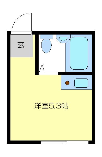 ドリームハウス横浜(ワンルーム/1階)の間取り写真