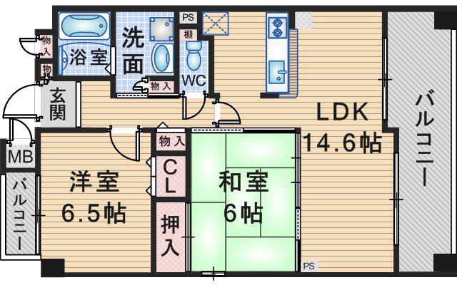 アールズコート(2LDK/3階)の間取り写真