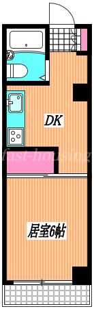 タナベオレンジコートPARTIII(1DK/2階)の間取り写真