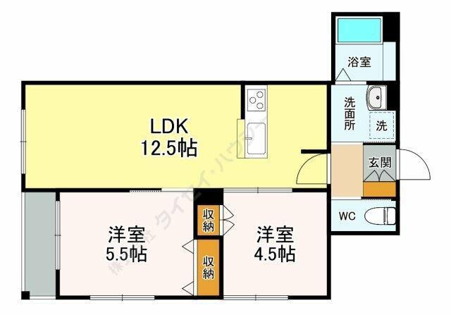 ARK.S.高円寺(2LDK/2階)の間取り写真