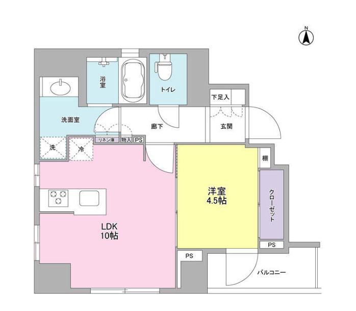 ルクリアコート(1LDK/3階)の間取り写真