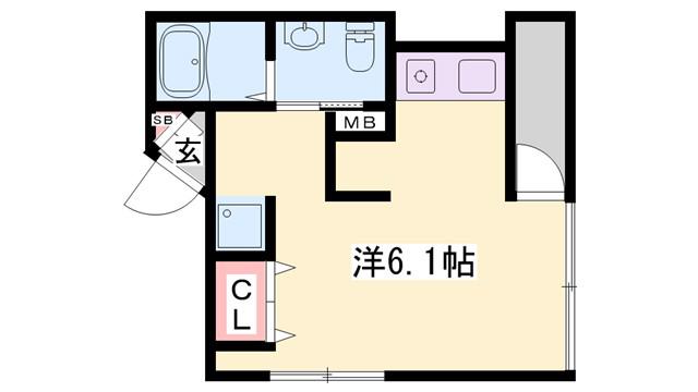 べアーレ(ワンルーム/3階)の間取り写真