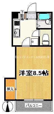 メゾンブランシュ2(1K/1階)の間取り写真
