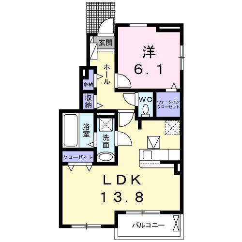 LOKO HAPPINESS(1LDK/1階)の間取り写真