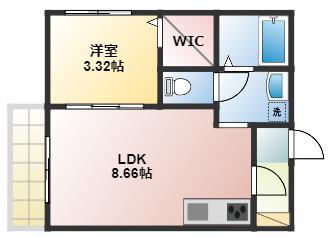 スカイヒル北小金(1LDK/3階)の間取り写真