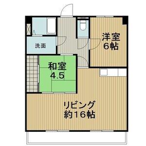 アクセスヒル(2LDK/4階)の間取り写真