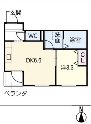 リストレジデンス八田(1DK/3階)の間取り写真