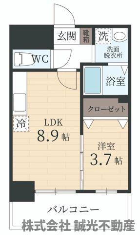 GRANDEUR住吉 弐番館(1LDK/11階)の間取り写真