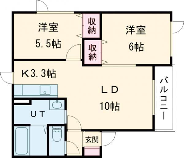 LU SUD(2LDK/1階)の間取り写真