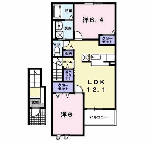 ＪＲ東北本線 須賀川駅 徒歩12分 2階建 築12年(2LDK/2階)の間取り写真