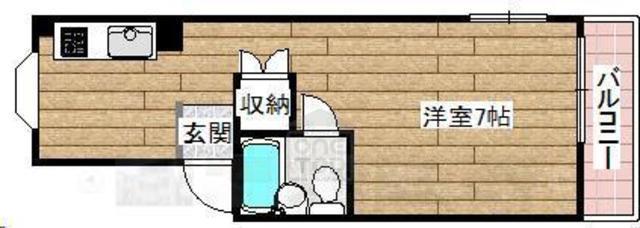 エクセルN(ワンルーム/1階)の間取り写真