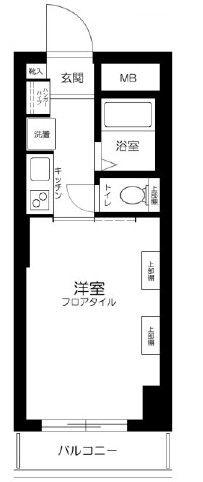 サンセール神楽坂(1K/2階)の間取り写真