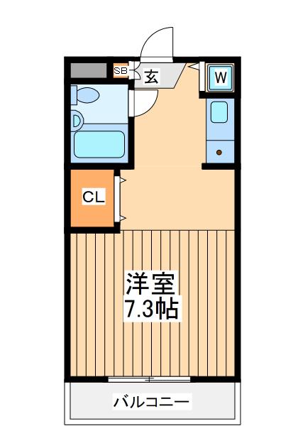 セルクルガトン国領(1DK/1階)の間取り写真