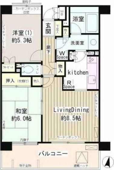 上北沢南パーク・ホームズ(2LDK/2階)の間取り写真