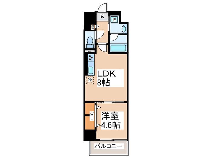 リベラ マーロIII(1LDK/10階)の間取り写真