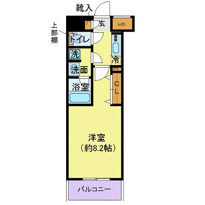 プレール・ドゥーク潮見II(1K/2階)の間取り写真