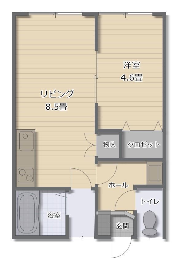 サンレジデンス(1LDK/2階)の間取り写真