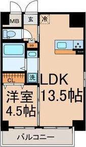 AXIS.LS(1LDK/6階)の間取り写真