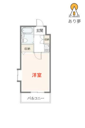 ジョルジュ磯子(1K/4階)の間取り写真