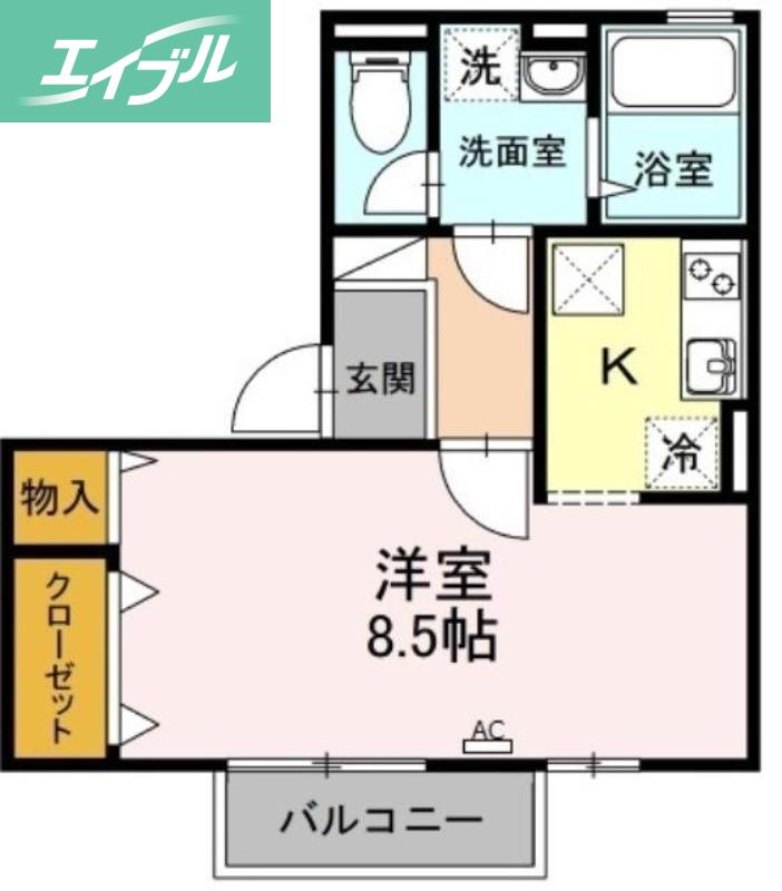 セジュール・ダンケ(ワンルーム/1階)の間取り写真