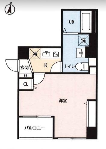 LIVEFLAT菊川(1K/7階)の間取り写真