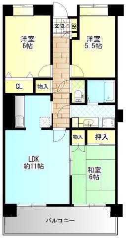 柏葉ビル(3LDK/5階)の間取り写真