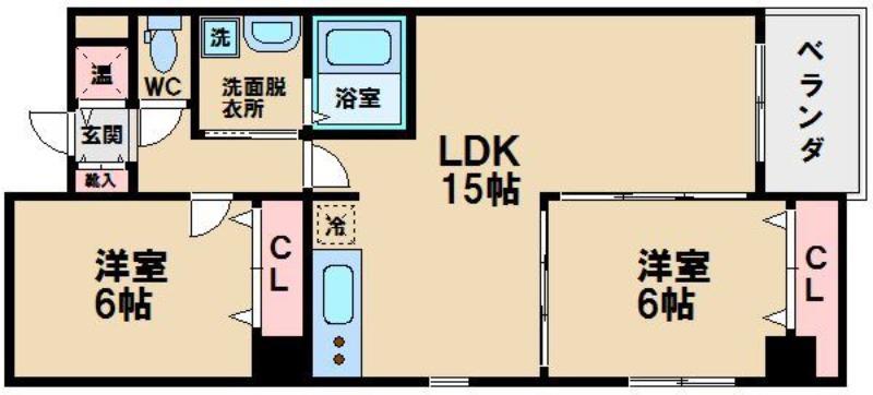 BREEZE夕陽ヶ丘(2LDK/9階)の間取り写真
