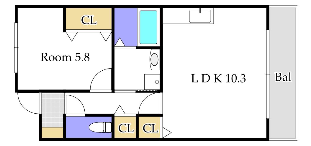 PRESENCE今8(1LDK/4階)の間取り写真
