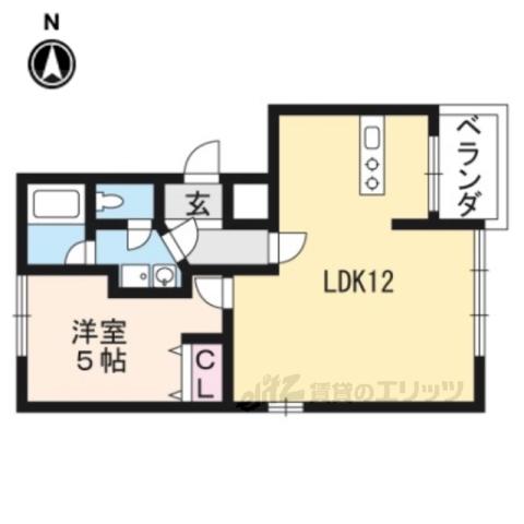 東晃マンション(1LDK/4階)の間取り写真